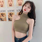 Half Turtleneck Sling Girl Sexy Vest Female with Chest Pad Outside Wear Inside Wear-proof Slim Top Wrap Chest Lingerie Yoga Fitness Sport Bar