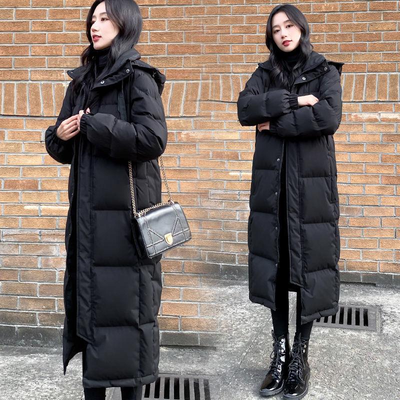 Women Double Sided Down Long Jacket Winter White Duck Down Coat Double Breasted Warm Parkas Snow Outwear
