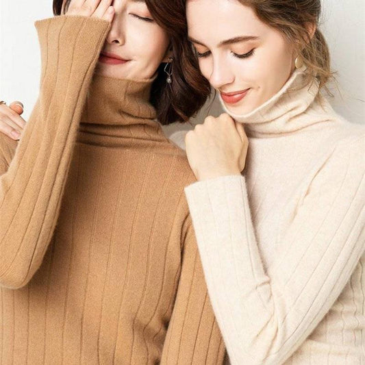 Casual Winter turtleneck Sweater Pullover Women Long Sleeve chic female loose Knit Sweaters thick