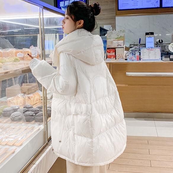 Down Padded Jacket Women's Mid-length Hooded Stand-up Collar Thick Winter Bread Loose Large Size Coat Winter Thick Warm Cotton Coat