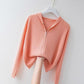 Summer Knitted Cardigan Women's Thin Jacket with Hooded Sweater and Zipper Outside