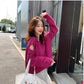 Plus Size Spring and Autumn Sweater Korean Fashion Casual Sexy Blouse Solid Color Strapless Youth Female Jacket