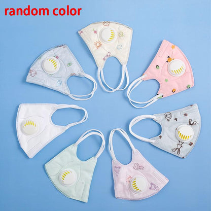 Kids face Mask 4 Layer Filter Protective Mask Anti Dust PM2.5 Masks Respirator mask with Valve