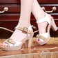 Ladies Roman Fish Mouth With Thick Heel Sandals Buckle High Heel Wild Sandals