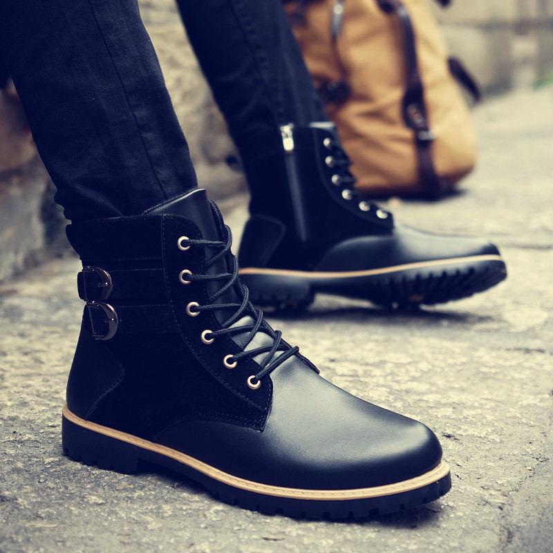 British Style Retro Men's Martin Boots Military Boots Work Boots High Top Shoes All-match Boots Men