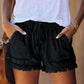 Summer Casual Ladies High-waist Denim Shorts Elastic Waist Slim-fit Denim Shorts
