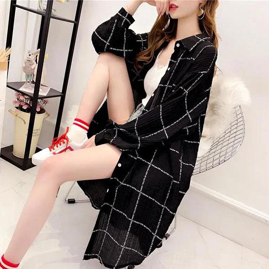 Women's Spring Large Size Long Shirt Cardigan Female Summer Autumn Long Sleeve Loose Sun Protection Clothing