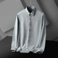 Men's Long-sleeved Shirt Non-iron Silky Breathable Casual Slim Business Stretch Solid Color Men's Shirt