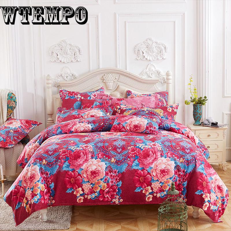 Bedding Sets  Duvet Cover Set Winter Bedsheet Queen King Size Cotton