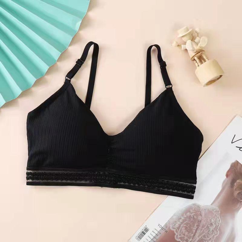 Spring and Summer Thin Ice Silk Lace Sexy No Steel Ring Wrapped Chest Beautiful Back Gathered Bottoming Women's Underwear Bra