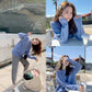 Lady Minimalist Simple Color Slim Knitwear O-neck Bottoming Top Pullover Sweater Jumper Top