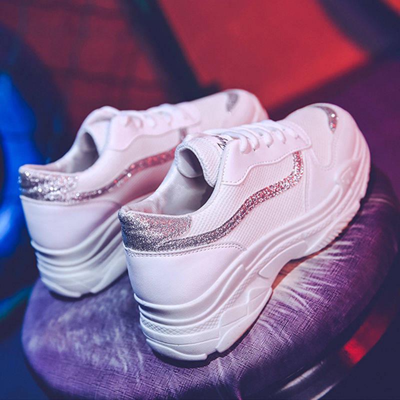 Women's Platform Sneakers Women Shoes Breathable Casual Women Running Chunky Sneakers