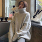 Solid Color Turtleneck Sweater for Female Students Korean Style Loose Lazy Chic Knit