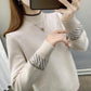 Autumn and Winter Plus Velvet Thick Sweater Half High Neck Loose Casual Bottoming Shirt Fashion Simple Female Sweater