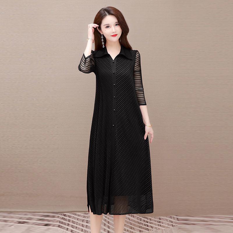 Summer Fashion Blue Plus Size Dress Vintage Print Mulberry Silk Midi Dress Elegant Women Bodycon Party Vestidos
