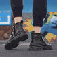 Men's Fashion Korean Leather Boots Increase Personality Cowboy Boots Male British Youth High-top Shoes