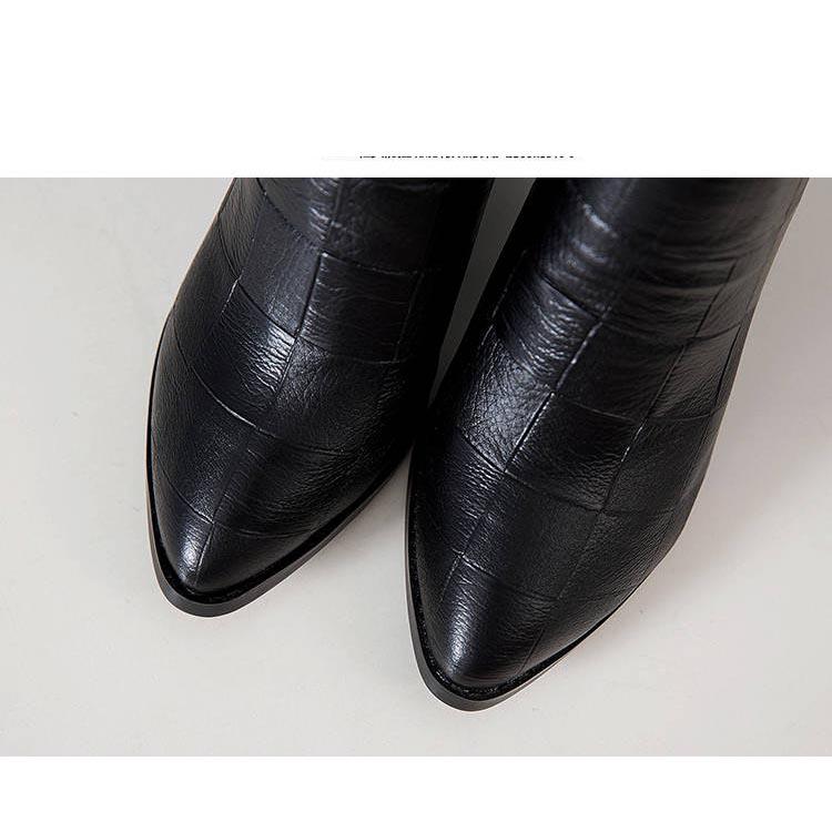 High Heels Women Ankle Boots Pointed Toe Zip Footwear Leather Female Boot Shoes Woman Winter