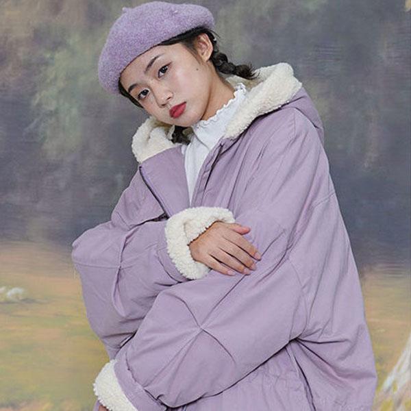 Winter All-match Down Padded Jacket Women's Padded Jacket Female Students Mid-length Loose Pie Overcoming The Thick Padded Padded Jacket