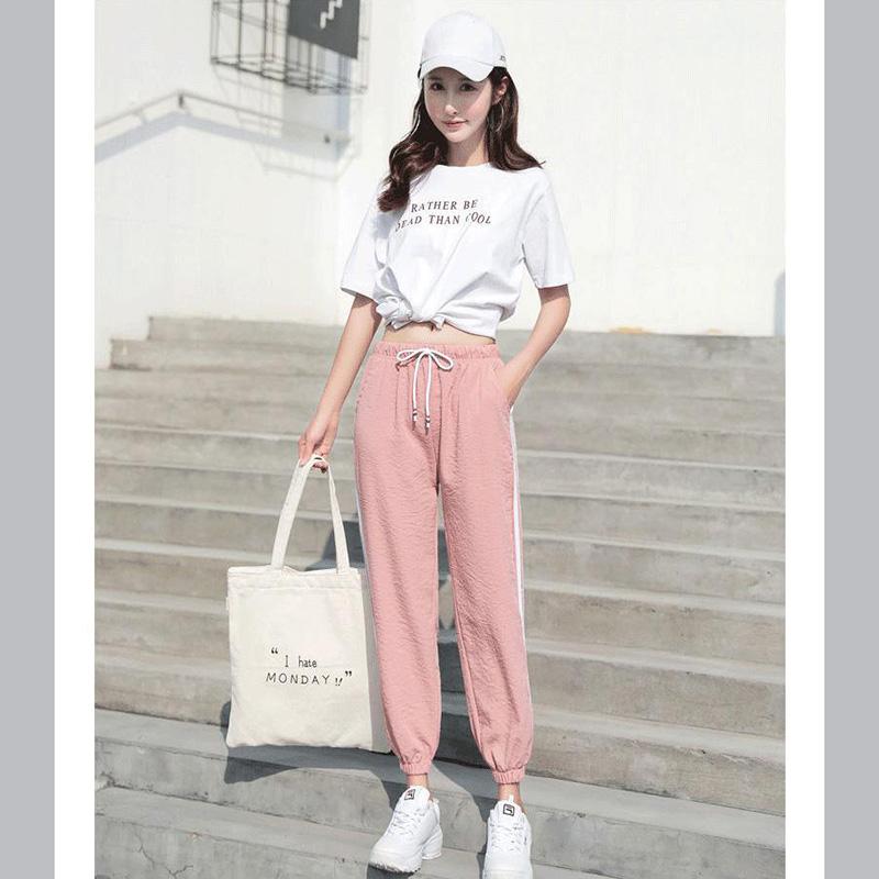 WTEMPO Women Elastic Waist Tie Joggers Pants Casyal Sport Long Sweatpants Loose Casual Baggy Trousers