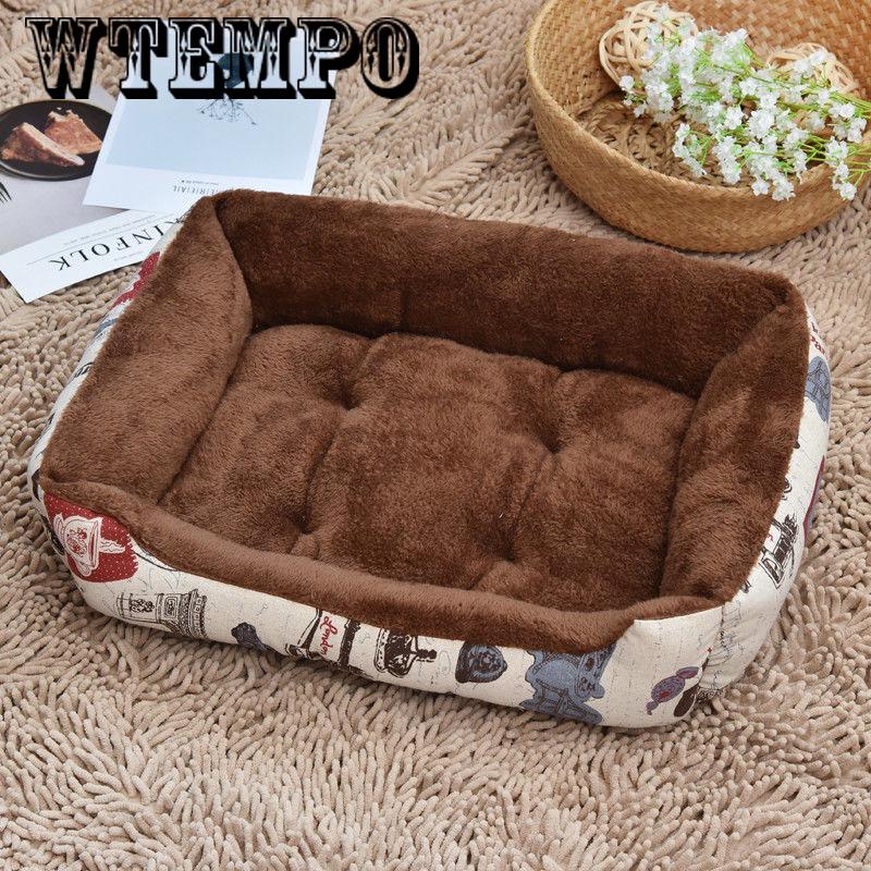 All Season Pet Dog Bed Detachable Puppy Cat House Comfortable Pad Sofa Mat Coral Fleece Bed