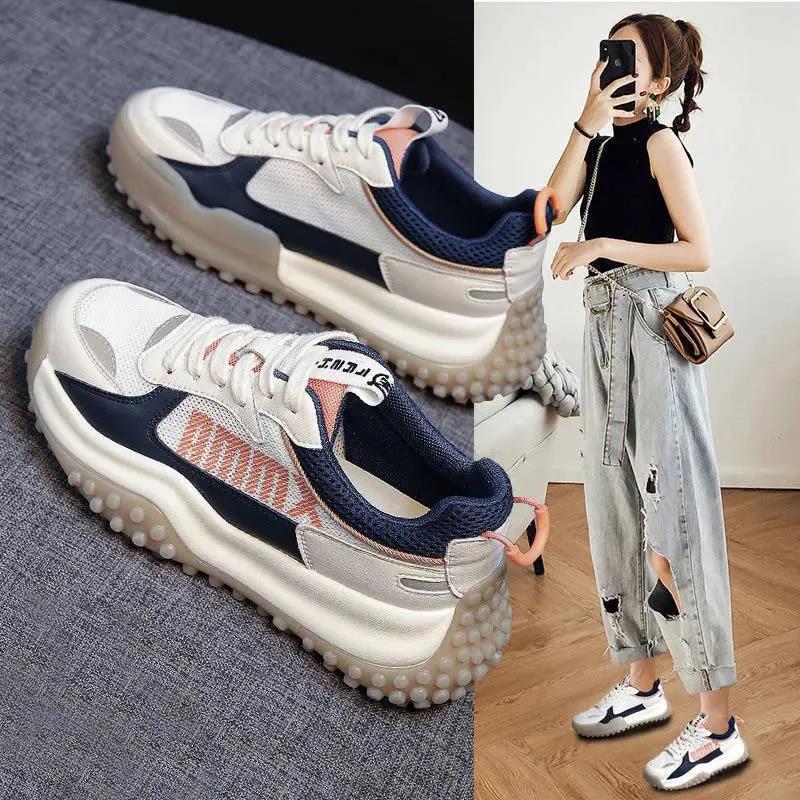 Daddy Shoes Female Ins Tide Super Fire Sports Shoes Casual Comfortable Running Shoes Female Wild Thick