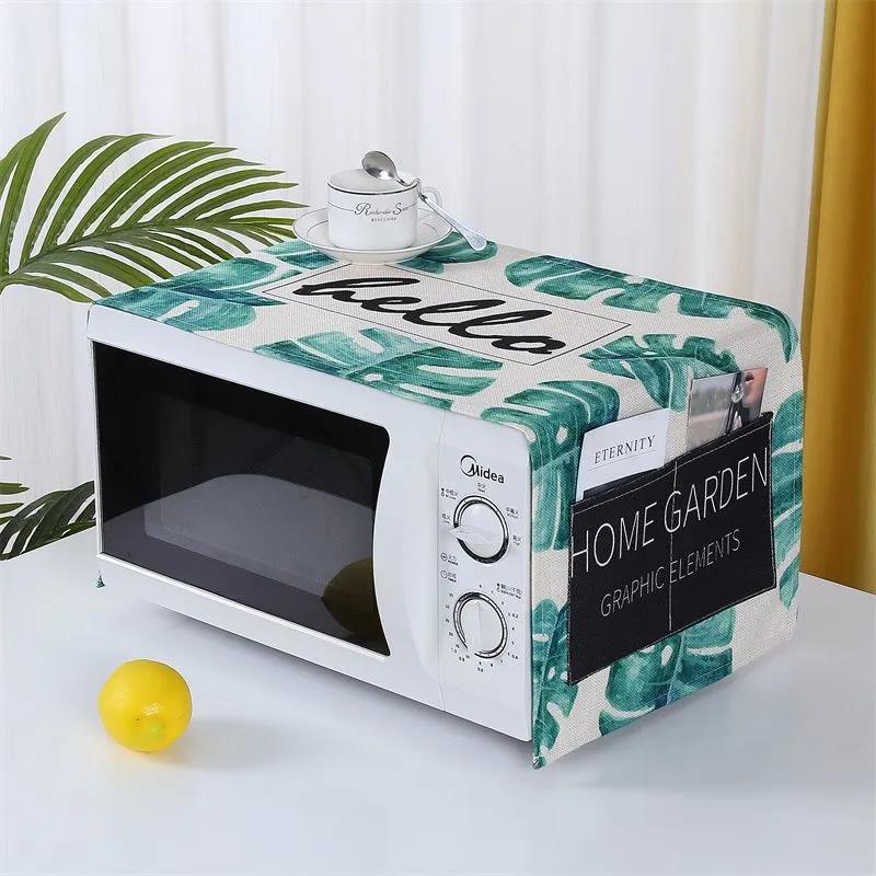 Microwave Oven Cover Towel Universal Electric Oven Cover Cloth Waterproof and Oil Smoke Dustproof Thickened Linen Cloth Three-sided All-inclusive