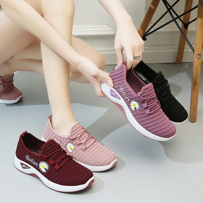 Spring Summer Single Shoes Non-slip Lightweight Soft-soled Cloth Shoes Women's Sports Casual Shoes Middle-aged