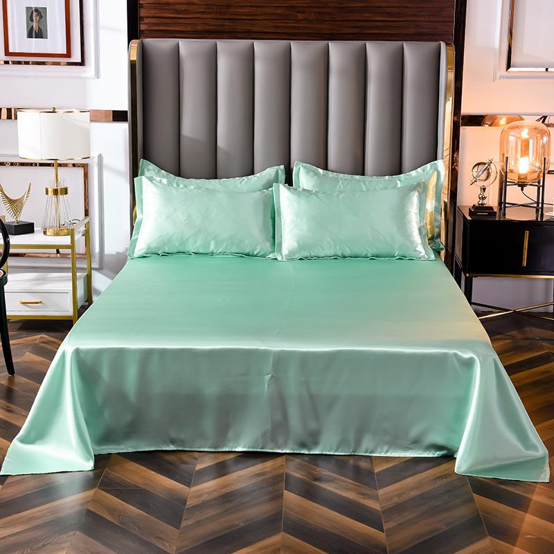 Washed Ice Silk Four-piece Set Pure Color Satin Silk Imitation Silk Bedding