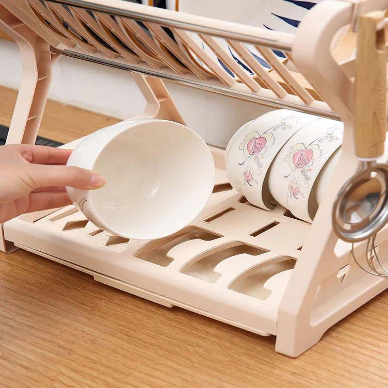 Kitchen Shelf Bowl Dish Storage Shelving Tableware Cupboard Multi-storey Storage Rack