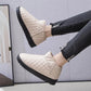 Snow Boots Women's Shoes Winter Mid-tube Women's Boots Cotton Shoes Plus Velvet Thickening Warm Flat Bottom Non-slip