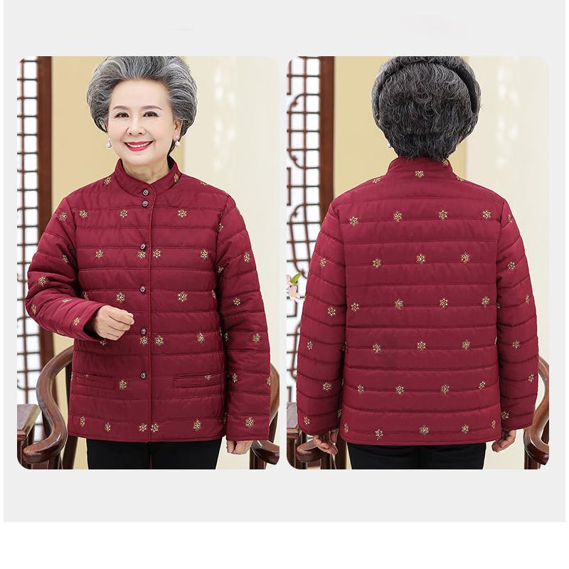 Mother's Autumn and Winter Clothes, Light and Warm Cotton Coat, Middle-aged and Elderly Women's Down Cotton Coat Liner