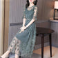 Heavy Industry Embroidery Flower High-end Dress Spring French Waist Slim Ruffled Mesh Skirt Women's Sweet Waist Mesh Skirt