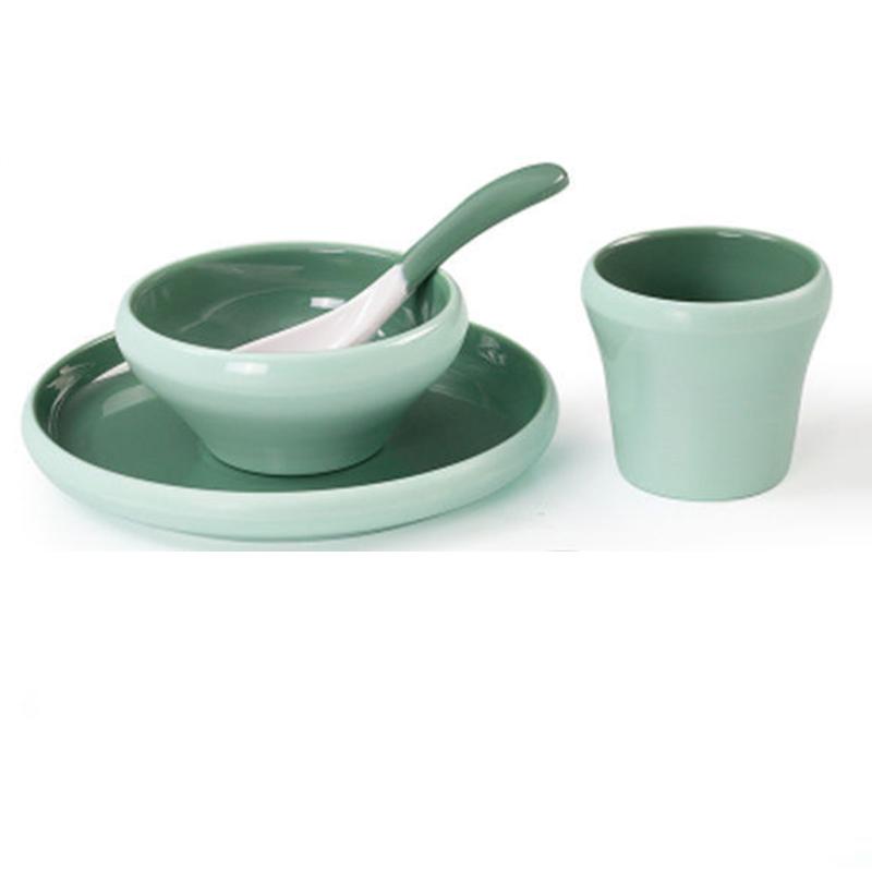 Chinese Style Restaurant Hotel Melamine Two-color Set of Four-piece Creative Anti-fall Imitation Porcelain Tableware