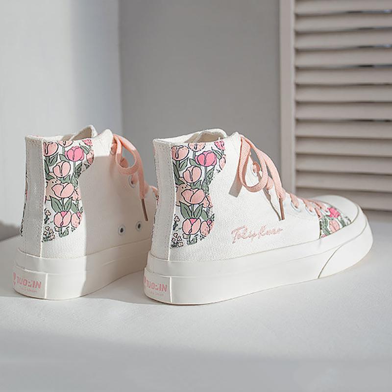 Student Casual High-top Canvas Shoes Fashion Korean Women's Martin Boots All-match Platform Dissolving Shoes