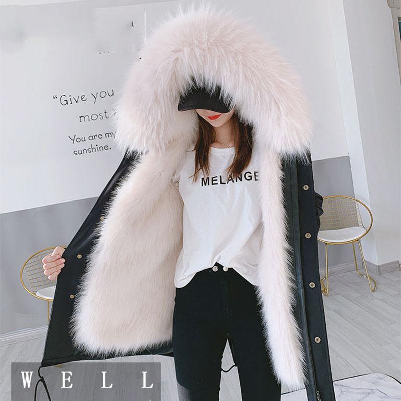 Women's   Faux Fur Lined Parka Long Hooded Parka Jacket with Detachable Liner Drawstring  Faux Fox Fur Coat with Faux Fur Collar Plus Size