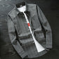 Autumn Long-sleeved Plaid Shirt Men's Slim Fit Striped Shirt Trendy Men's Shirt Jacket