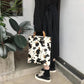 Large-capacity Retro Summer Fashion Trend Cow Bag Portable Simple Ghost Horse Bamboo Cow Shopping Bag Pattern Bag Female