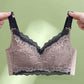 Women Full Cup Bra Gather Large Size Thin Section Breathable Light No Steel Ring Adjustable Fashion Contrast Color Latex Bra