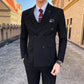 Double Breasted Suit Fit Handsome Groom Best Man Dress Host Suit Jacket Trousers Suit