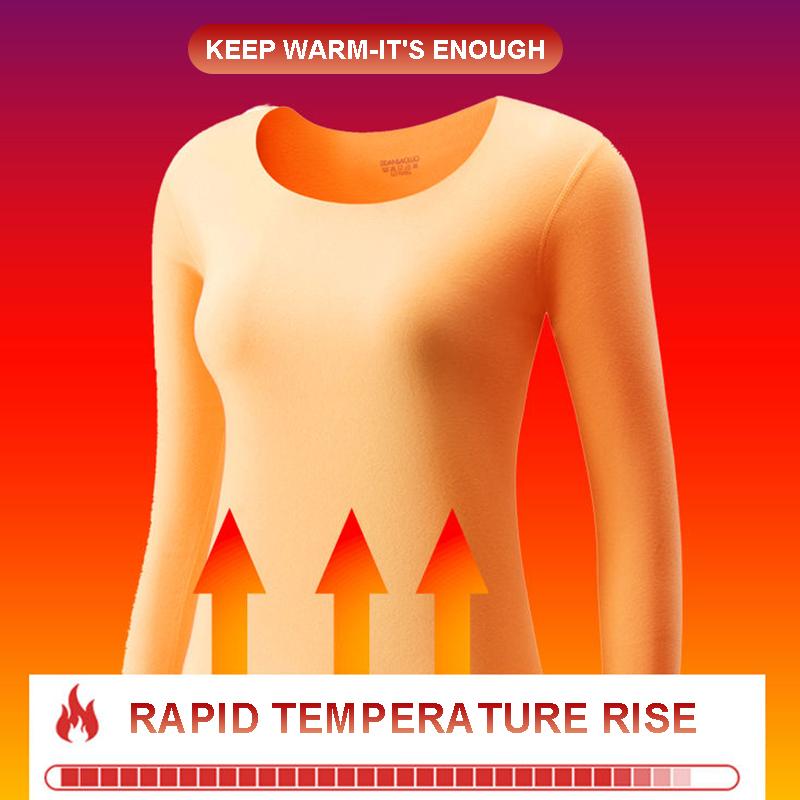 Winter Seamless Thermal Underwear Women Plus Velvet Thickening Bottoming Shirt Suit Ladies Thermal Clothing