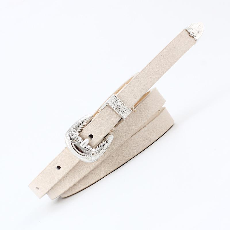Belts Women Pu Leather Skinny Narrow Thin Buckle Waist Belt Adjustable Waistband Strap