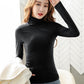 Turtleneck Women's Bottoming Shirt, Fashion All-match Solid Color Long-sleeved Women's Sweater with Slim Pullover Women's Top