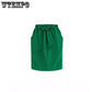 Cotton and Linen Short Skirt Summer Women's Casual High Waist Bow Loose Bag Hip Skirt with Pocket