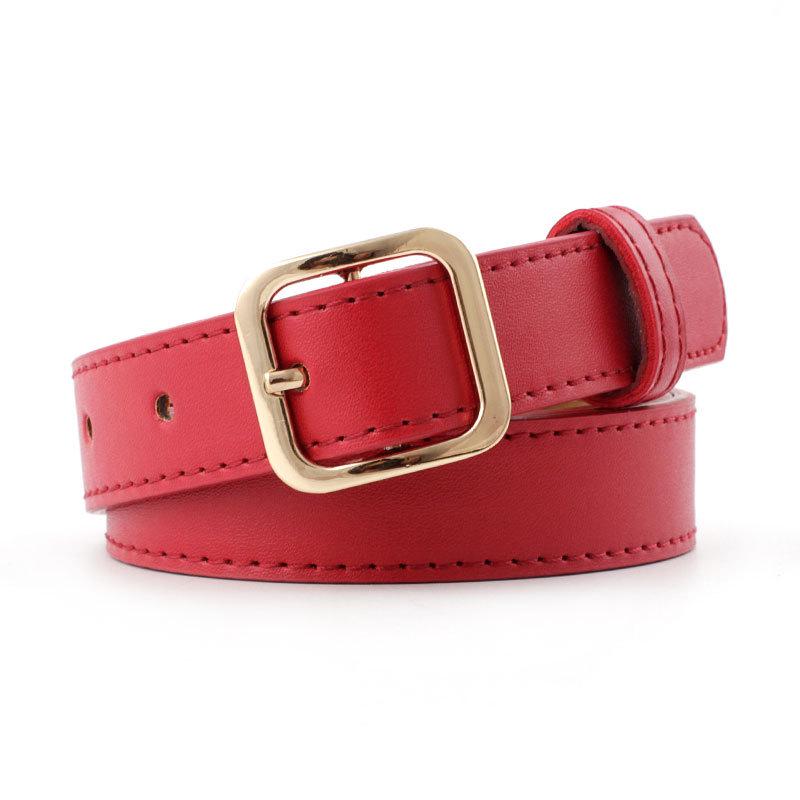 Small Square Buckle Ladies Belt Multicolor Wild Jeans Belt Student Fashion Decorative