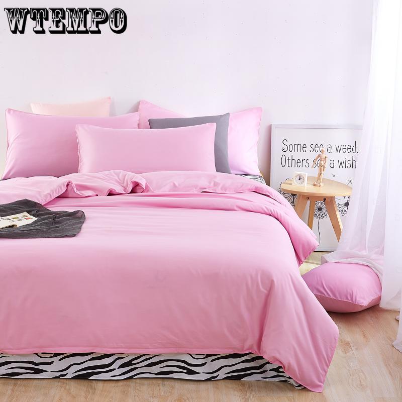 Bedding Solid Color Double Combed Matte Four Piece Set  Dormitory Simple Quilt Cover Bed Sheet