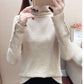 Split-cuff Knit Sweater Spring and Autumn Loose Long-sleeved Shirt High-neck Bottoming Shirt