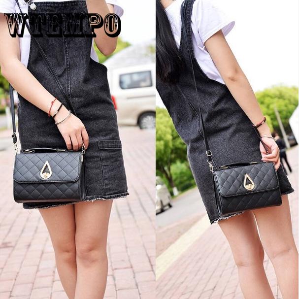 Elegant Diamond Lattice PU Handbags for Women Crossbody Shoulder Flap Bags