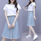 Summer Women Midi Denim Skirt Fashion Casual Tassel A-line Harajuku Female Light Blue Skirt Jeans Elegant Pocket Moda Mujer