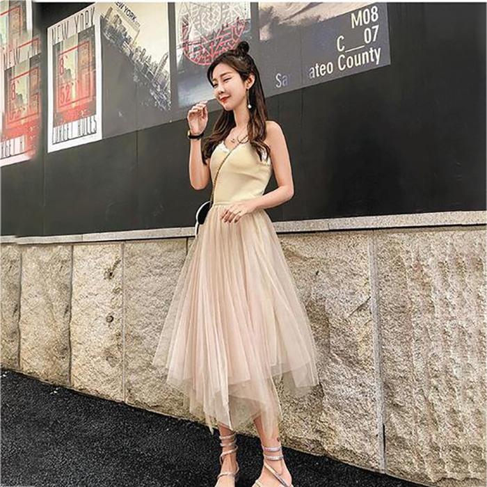 Women Veil Skirt Plus Size Summer Ruffled Elastic Waist Sandy Beach Vacation Daily