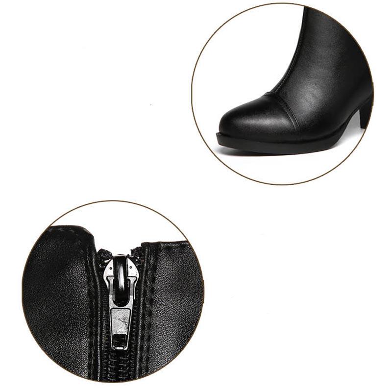 Pointed Toe Chelsea Boots Woman Short Ankle Leather Martin Botas Women Stretch Snow Booties Winter